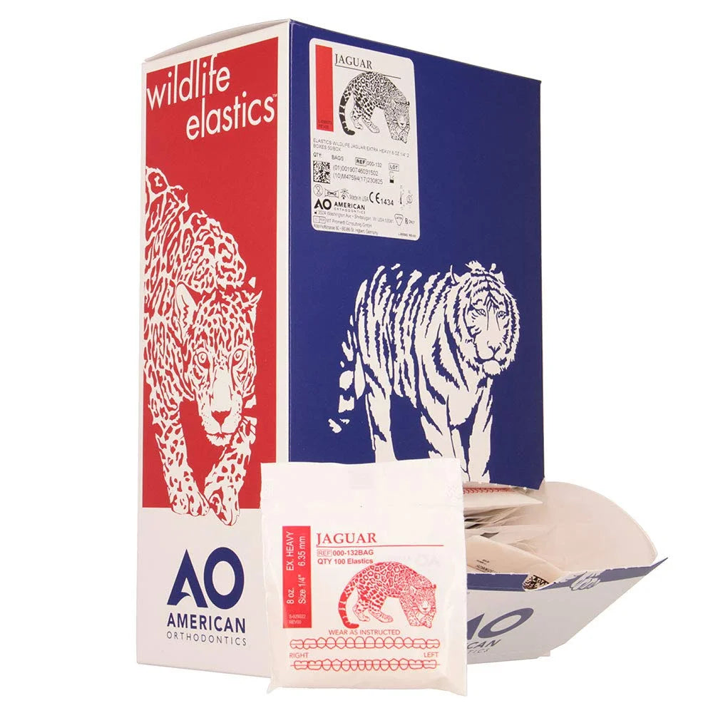 American Orthodontics Blue Whale Elastics, 5/16 in, 14 oz, Latex, Maximum