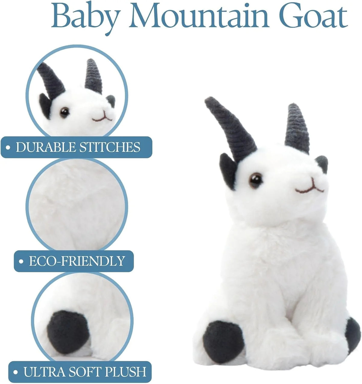 The Petting Zoo Wolf Stuffed Animal Plushie, Babiez, Kids Gifts, 6 in