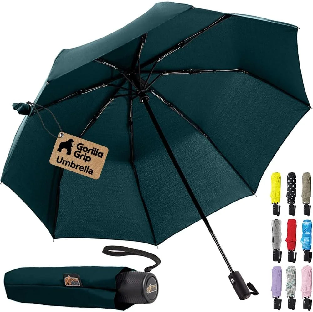 GORILLA GRIP Compact Travel Size Umbrella for Rain, Cats and Dogs