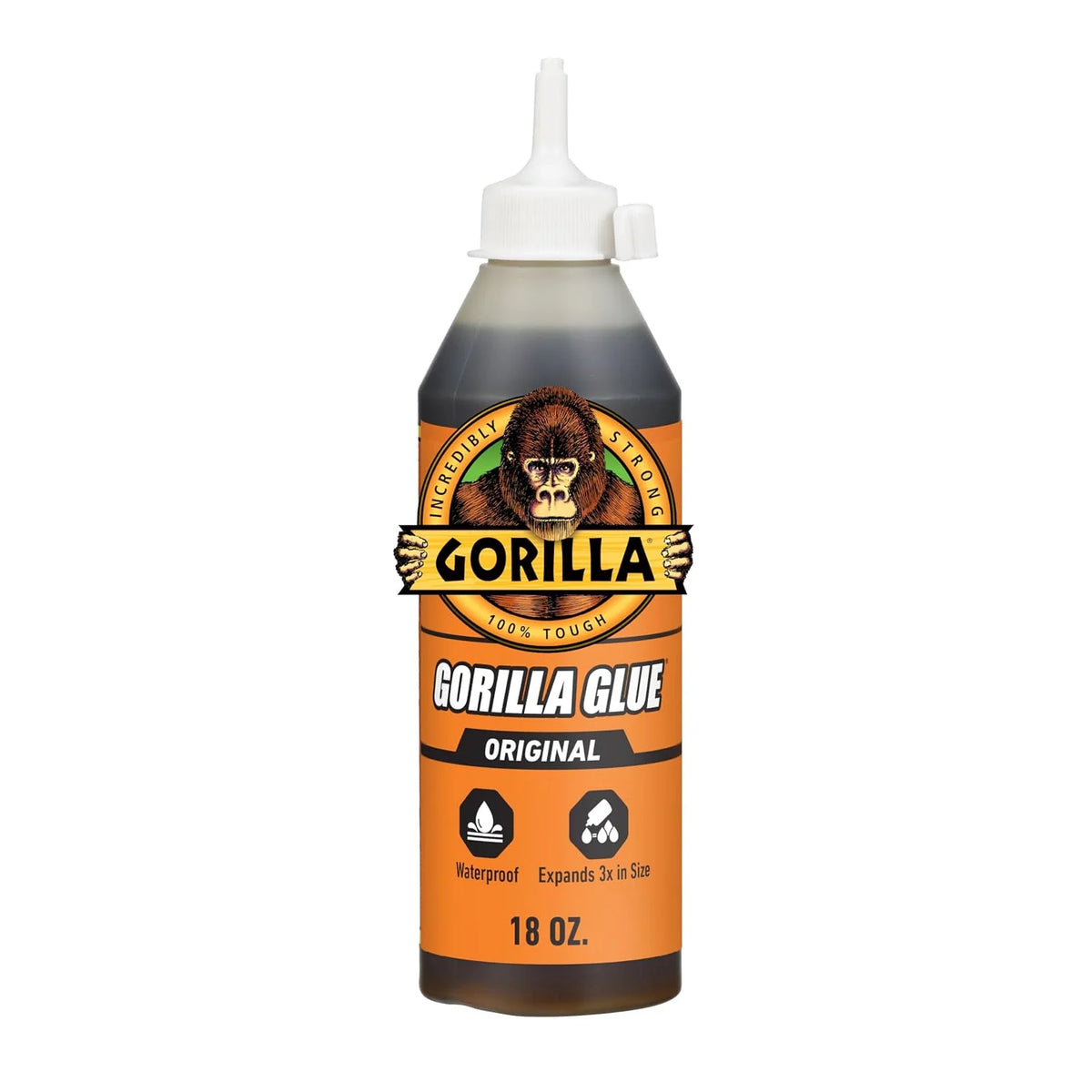 Gorilla Original Glue, Waterproof Polyurethane, Brown, 8 oz