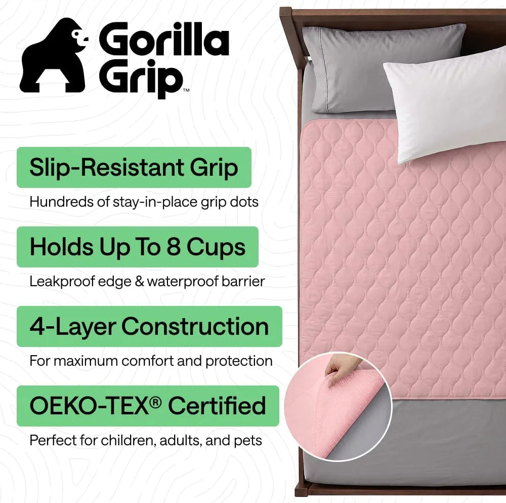 GORILLA GRIP Washable Reusable Underpads, 52x34 White