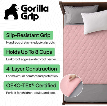 GORILLA GRIP Washable Reusable Underpads, 52x34 White