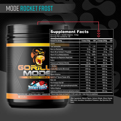 Gorilla Mode Pre Workout - Massive Pumps | 812g (BlackBerry Lemonade)