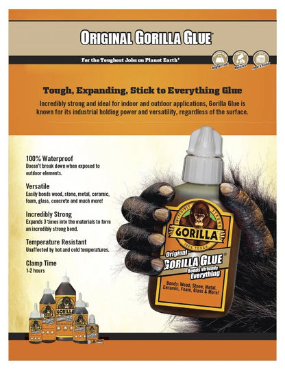 Gorilla Original Gorilla Glue, Waterproof Polyurethane Glue, 36 Ounce Bottle, Brown, (Pack of 1)