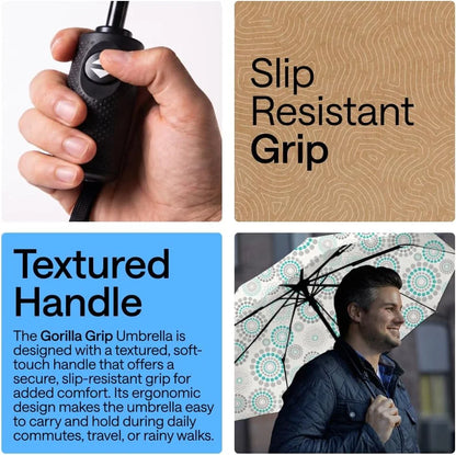 GORILLA GRIP Compact Travel Size Umbrella for Rain, Cats and Dogs