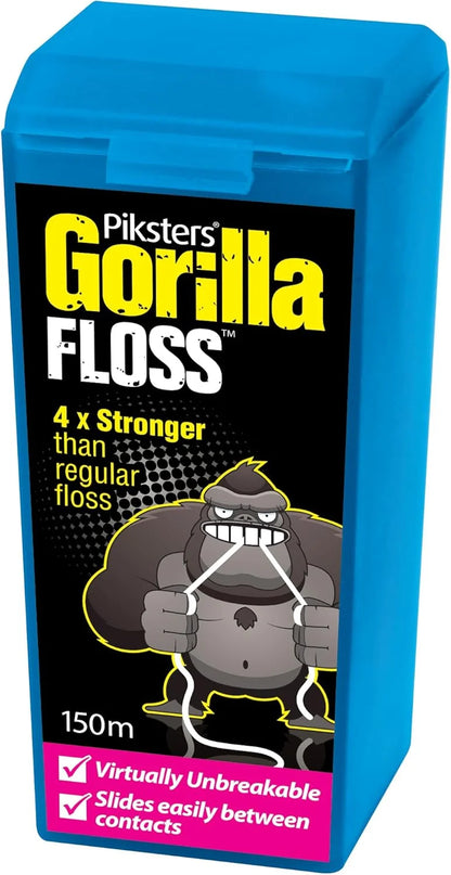 Piksters Gorilla Floss 4 Pack Extra Strong Dental Floss for Plaque Removal