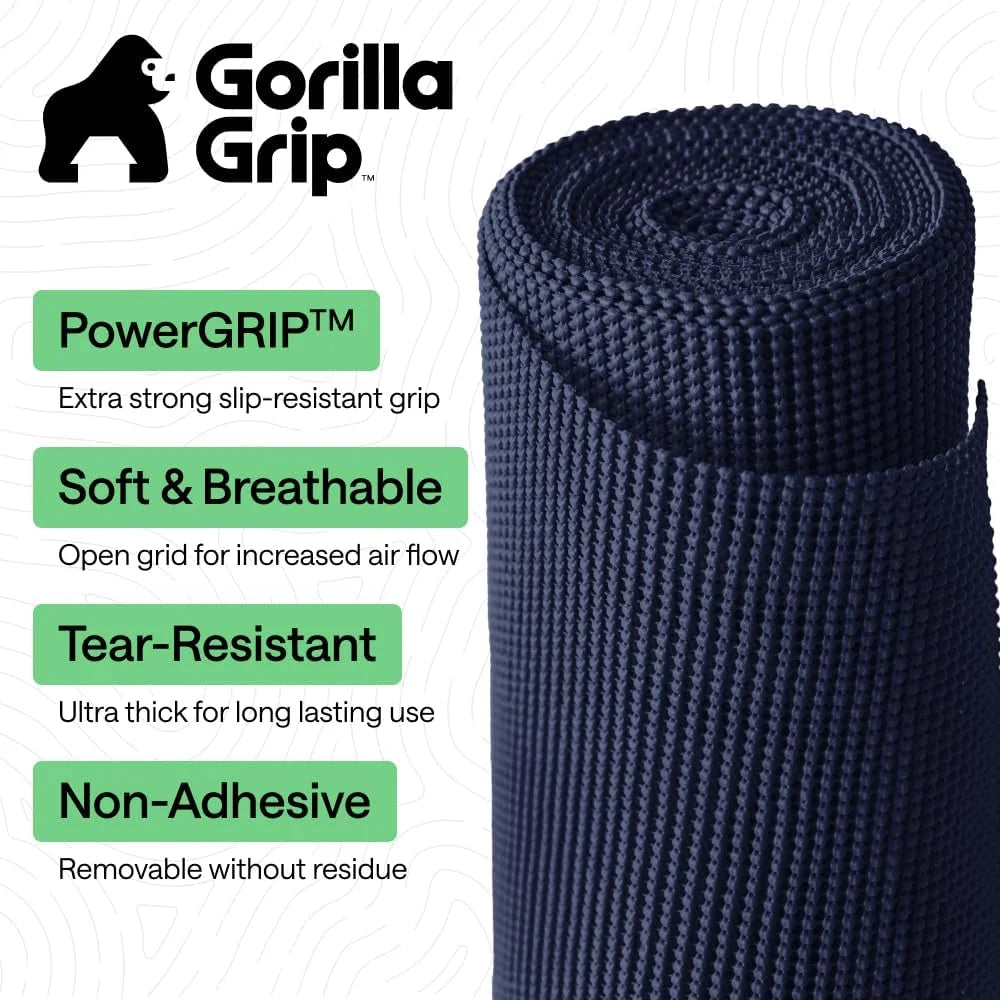 GORILLA GRIP powerGRIP Drawer Shelf and Cabinet Liner, 24"x30', Light Gray