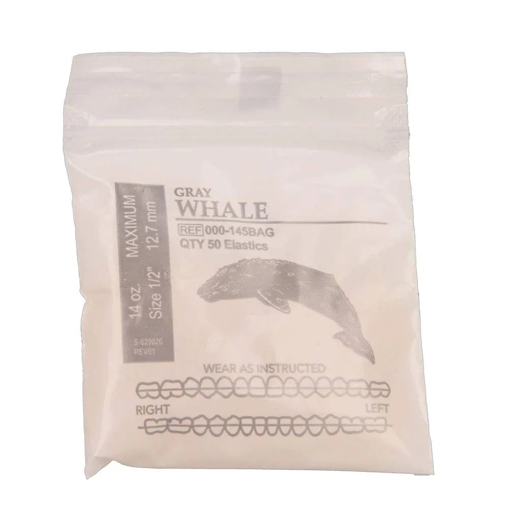 American Orthodontics Blue Whale Elastics, 5/16 in, 14 oz, Latex, Maximum