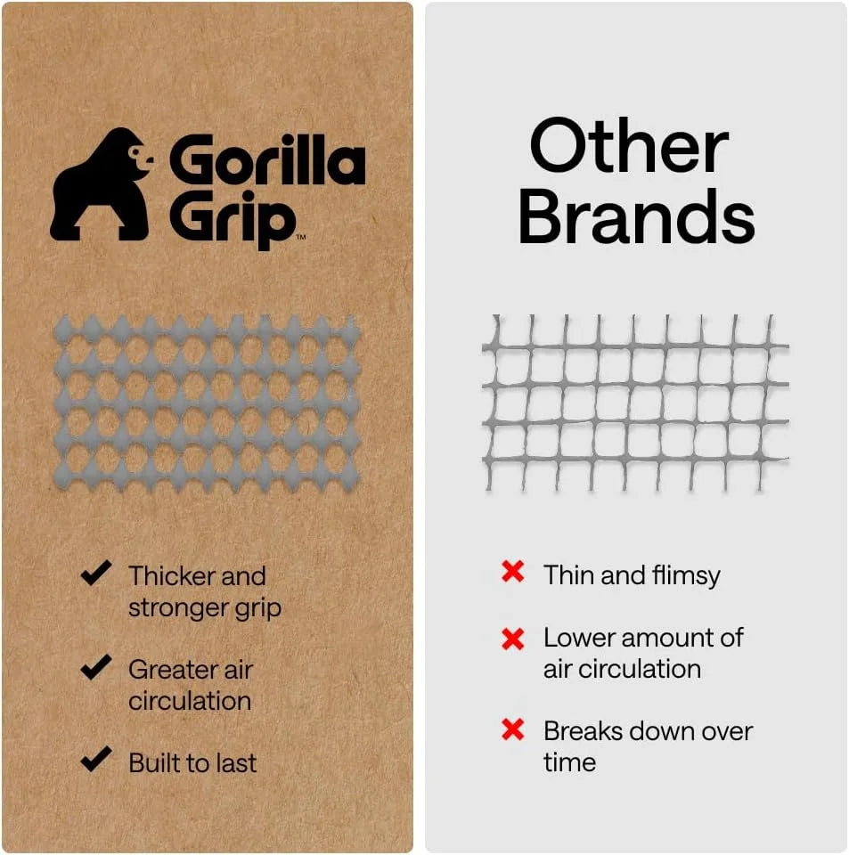 GORILLA GRIP® Slip Resistant Rug Pads for Hardwood Floor, 4x4 Cream
