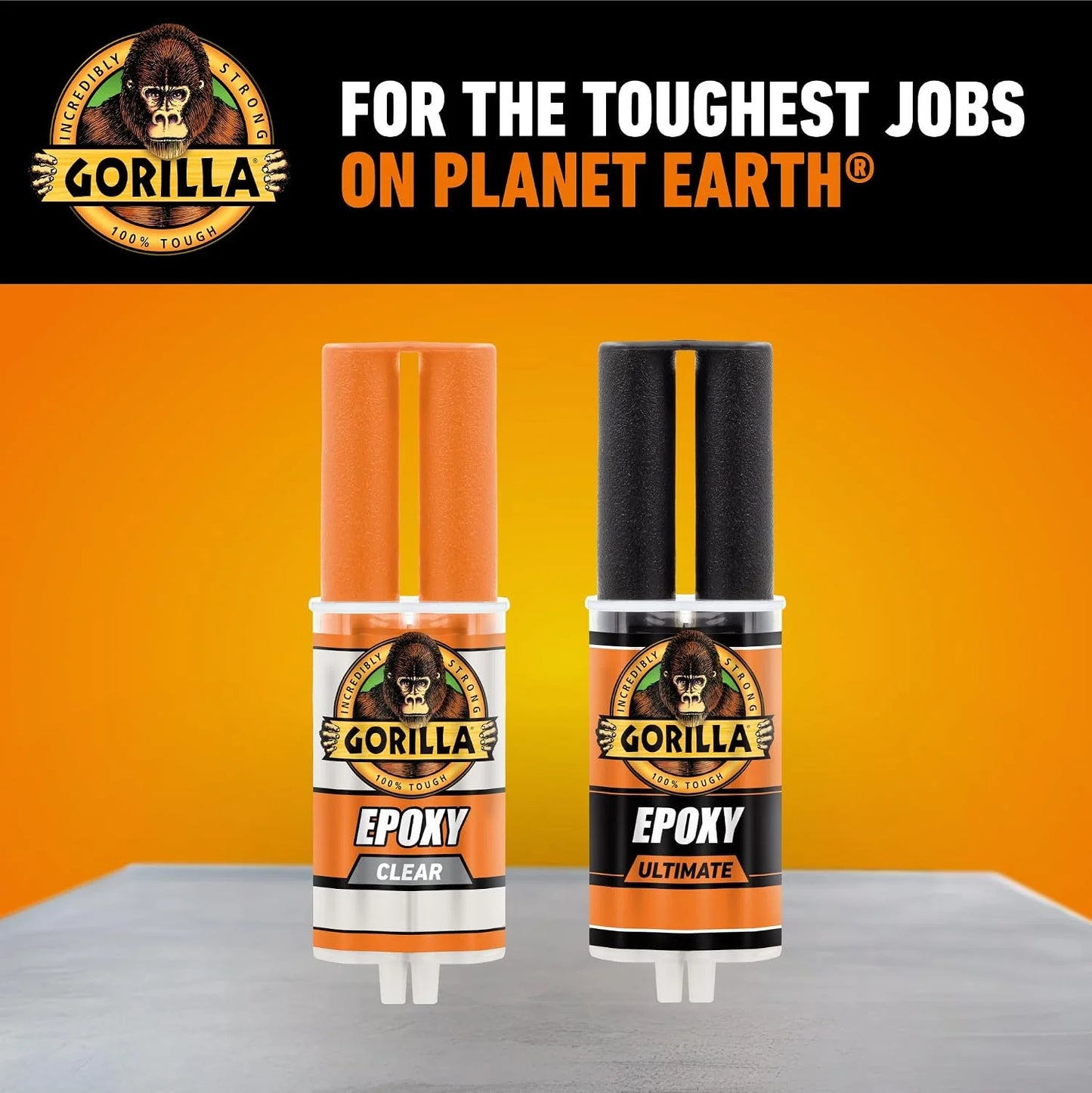 Gorilla Epoxy Ultimate, Waterproof, 10 Minute Set, Permanent Bond, Dries Black, 0.85oz Syringe (Pack of 6)
