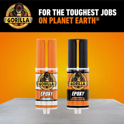 Gorilla Epoxy Ultimate, Waterproof, 10 Minute Set, Permanent Bond, Dries Black, 0.85oz Syringe (Pack of 6)