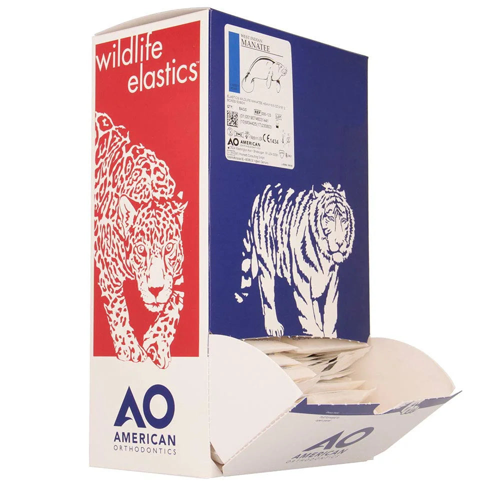 American Orthodontics Blue Whale Elastics, 5/16 in, 14 oz, Latex, Maximum