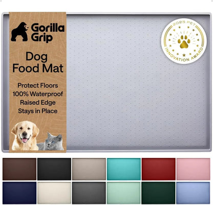 GORILLA GRIP Dog Food Mat, 100% Waterproof Silicone, 26x17 Navy