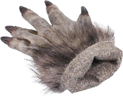 BXT Adults Lifelike Latex Halloween Ape Claws Animal Paws Gloves Mittens Cosplay Costume Props Furry Papion Gorilla Handwear