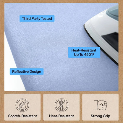 GORILLA GRIP Padded Ironing Board Cover, 15x54 Silver
