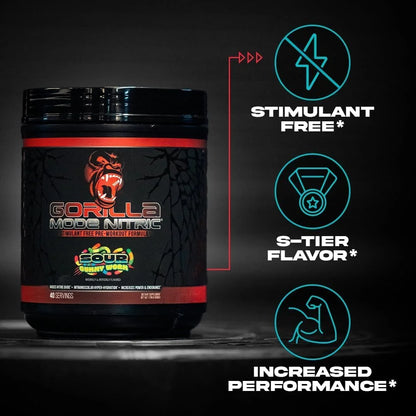 Gorilla Mode Nitric Stimulant Free Pre-Workout – Best Tasting and Most Effective Stimulant Free Pre-Workout/Massive Pumps · Vasodilation · Power / 688 Grams (Fruit Punch)