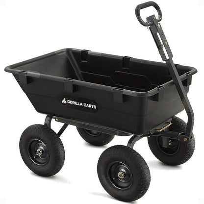 Gorilla Carts Poly Dump Cart, 800 lb. Capacity, 5 Cu Ft, Gray