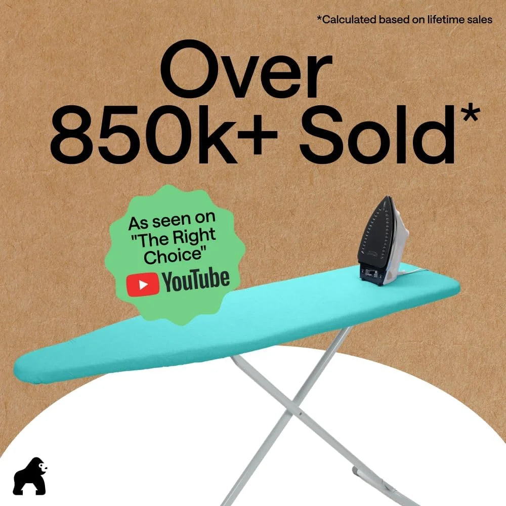 GORILLA GRIP Padded Ironing Board Cover, 15x54 Silver