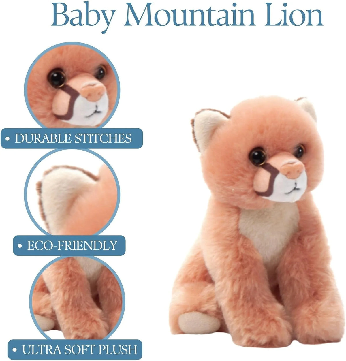 The Petting Zoo Wolf Stuffed Animal Plushie, Babiez, Kids Gifts, 6 in