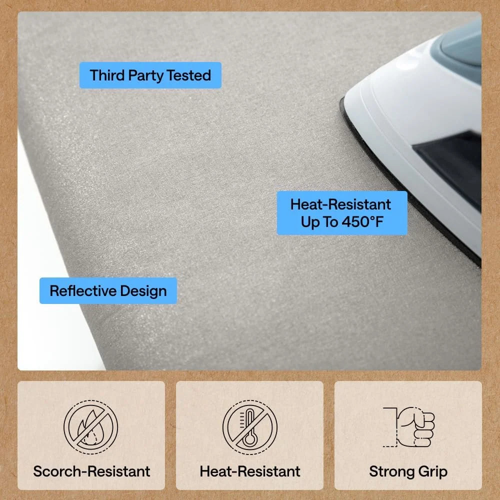 GORILLA GRIP Padded Ironing Board Cover, 15x54 Silver