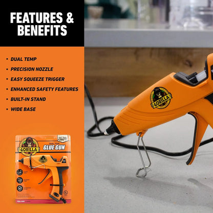 Gorilla Hot Glue Gun Kit, Dual Temp, Includes 45 Sticks