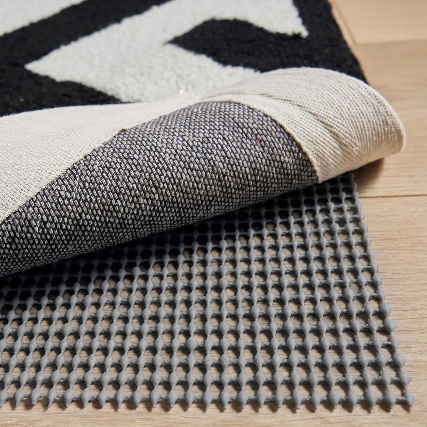 GORILLA GRIP® Slip Resistant Rug Pads for Hardwood Floor, 4x4 Cream