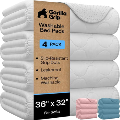 GORILLA GRIP Washable Reusable Underpads, 52x34 White