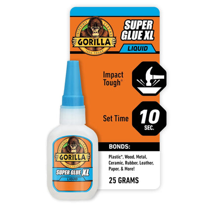 Gorilla Super Glue XL, Clear, All Purpose, 25 g
