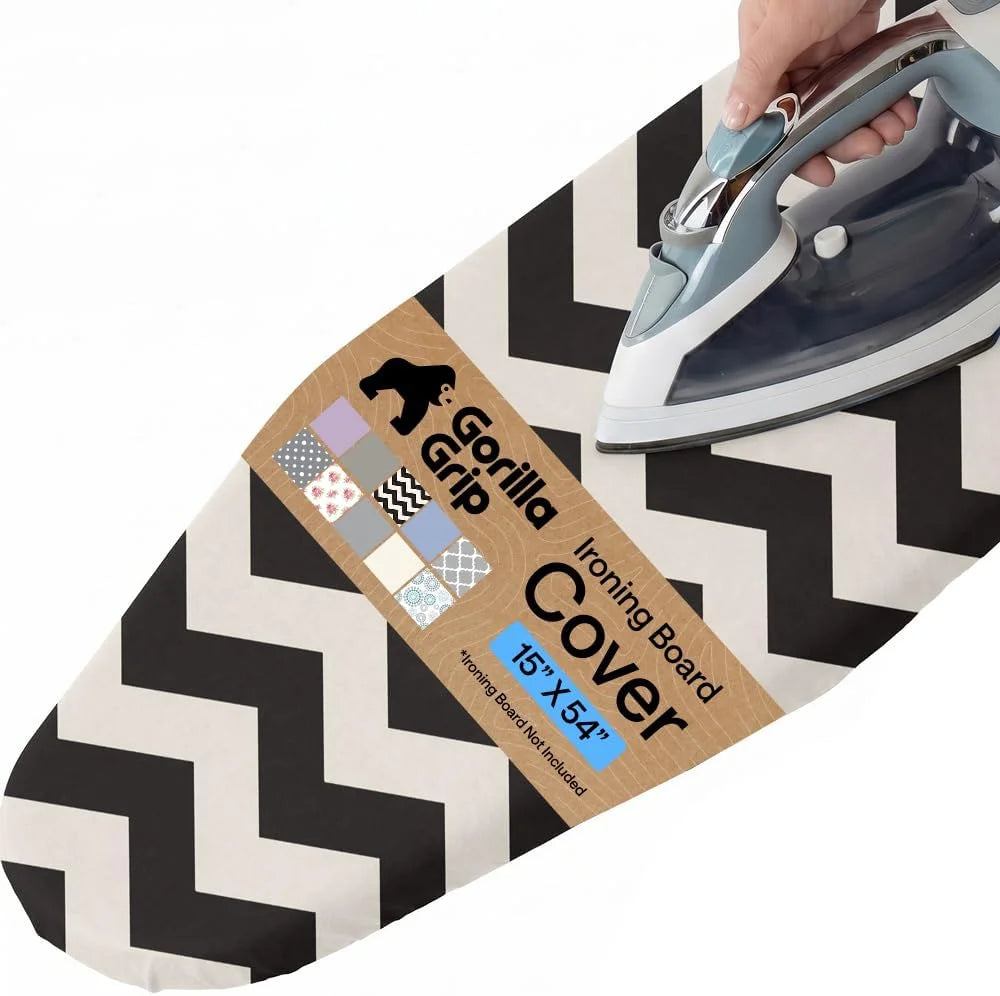 GORILLA GRIP Padded Ironing Board Cover, 15x54 Silver