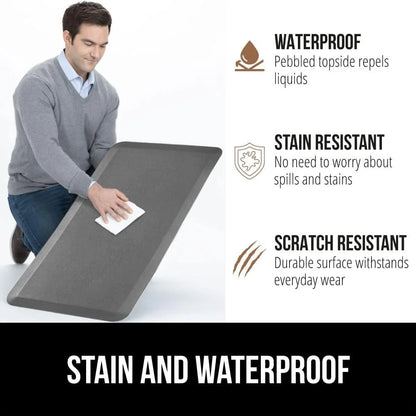 GORILLA GRIP Cushioned Antifatigue Kitchen Mat for Floor, 20x32, Charcoal