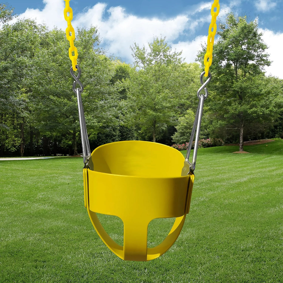 Gorilla Playsets 04-0008-PK/PK Full Bucket Toddler Swing, Pink Bucket, Pink 60" Plastic Coated Chains, 50 lb Capacity