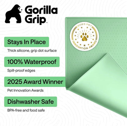 GORILLA GRIP Dog Food Mat, 100% Waterproof Silicone, 26x17 Navy