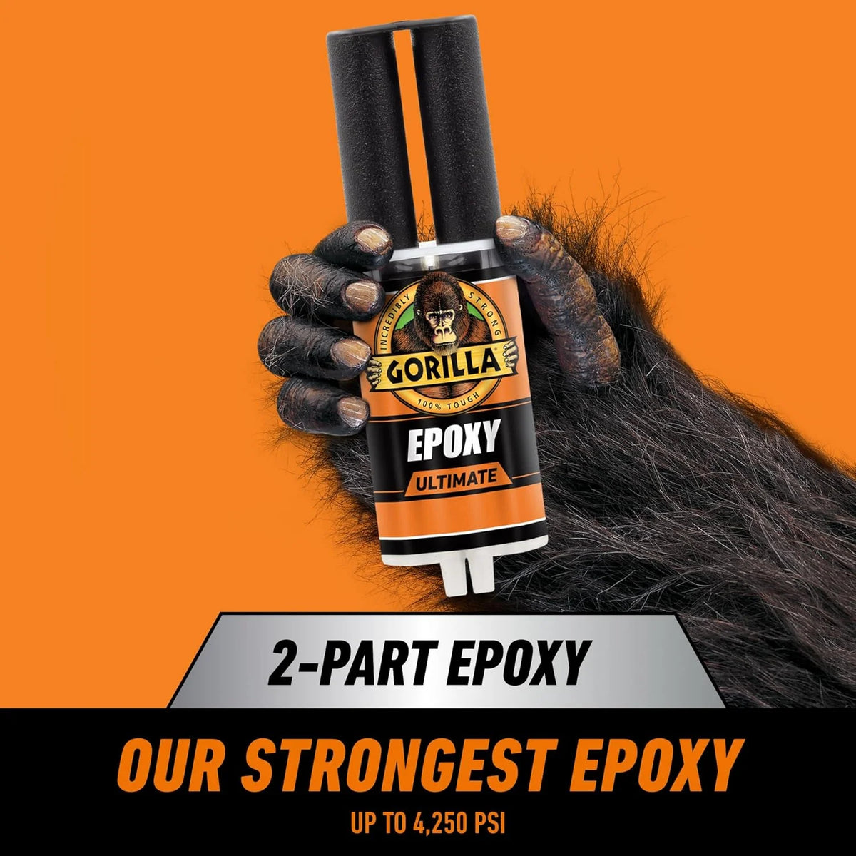 Gorilla Epoxy Ultimate, Waterproof, 10 Minute Set, Permanent Bond, Dries Black, 0.85oz Syringe (Pack of 6)