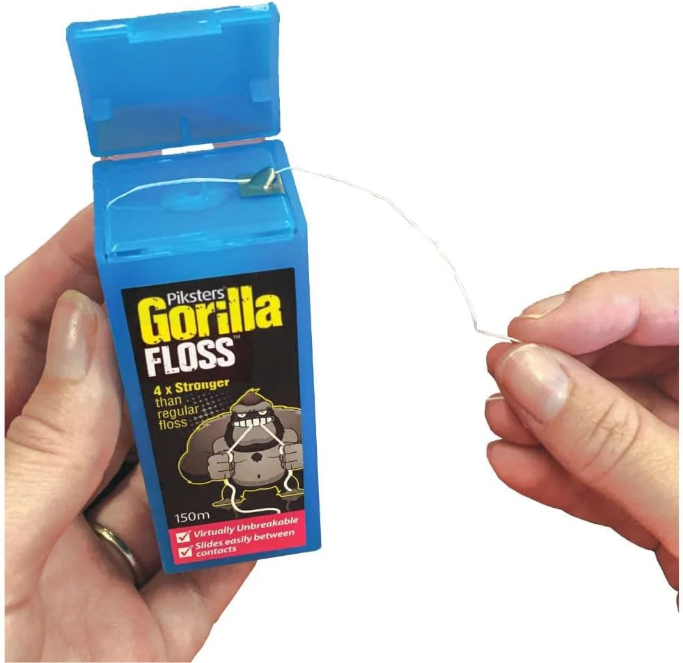 Piksters Gorilla Floss 4 Pack Extra Strong Dental Floss for Plaque Removal