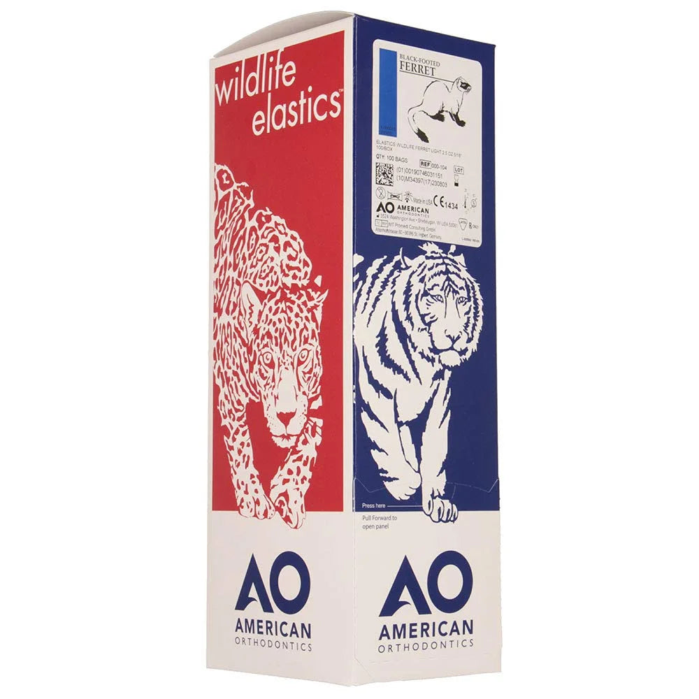 American Orthodontics Blue Whale Elastics, 5/16 in, 14 oz, Latex, Maximum