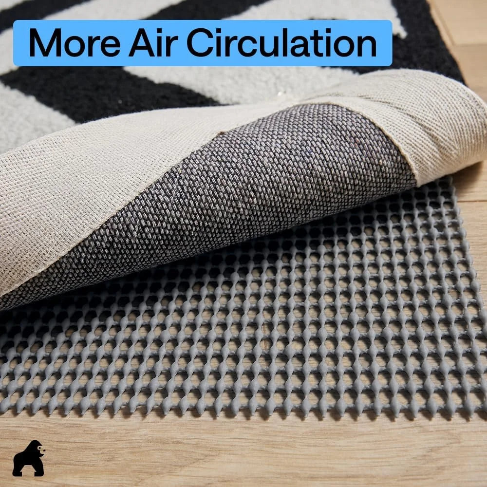 GORILLA GRIP® Slip Resistant Rug Pads for Hardwood Floor, 4x4 Cream