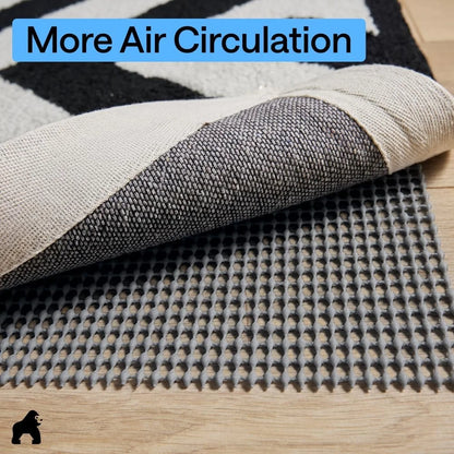 GORILLA GRIP® Slip Resistant Rug Pads for Hardwood Floor, 4x4 Cream