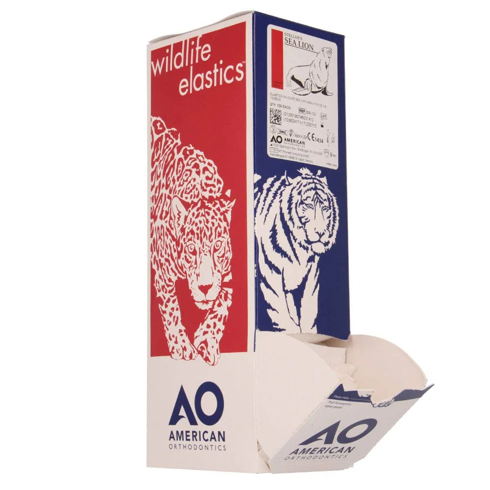 American Orthodontics Blue Whale Elastics, 5/16 in, 14 oz, Latex, Maximum