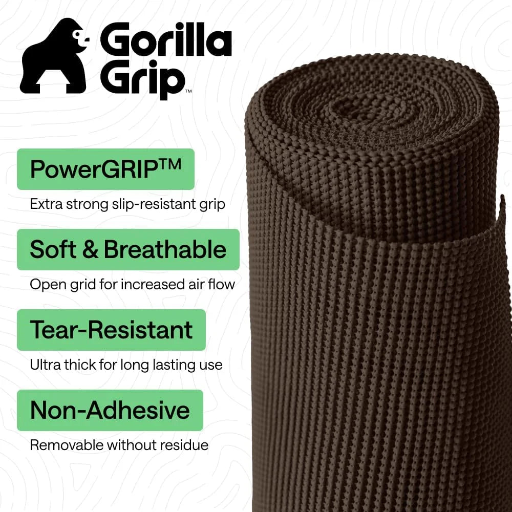 GORILLA GRIP powerGRIP Drawer Shelf and Cabinet Liner, 24"x30', Light Gray