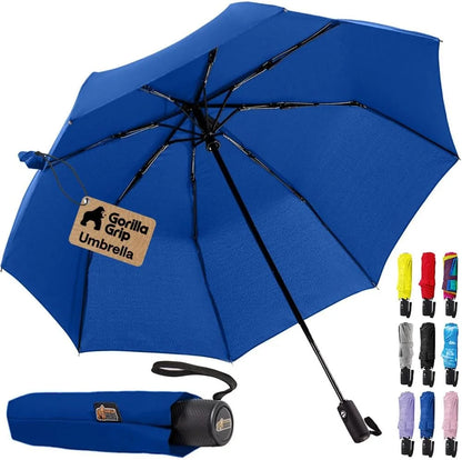 GORILLA GRIP Compact Travel Size Umbrella for Rain, Cats and Dogs
