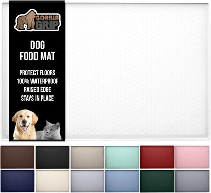 GORILLA GRIP Dog Food Mat, 100% Waterproof Silicone, 26x17 Navy