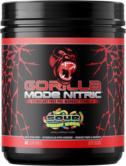 Gorilla Mode Nitric Stimulant Free Pre-Workout – Best Tasting and Most Effective Stimulant Free Pre-Workout/Massive Pumps · Vasodilation · Power / 688 Grams (Fruit Punch)