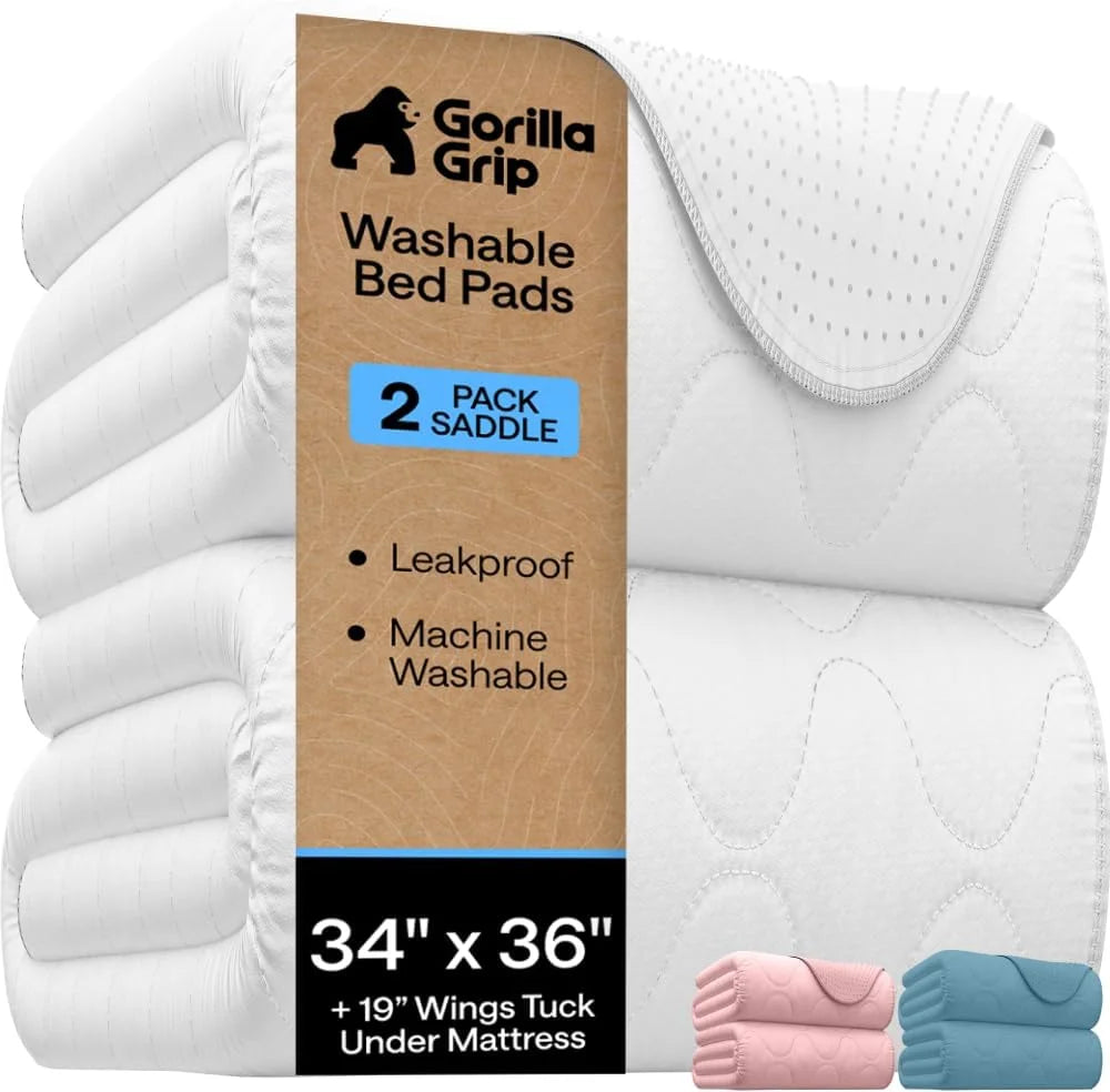 GORILLA GRIP Washable Reusable Underpads, 52x34 White