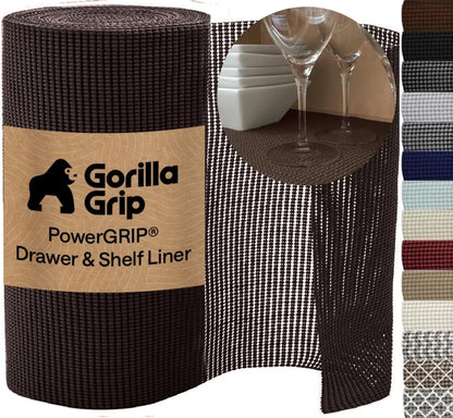 GORILLA GRIP powerGRIP Drawer Shelf and Cabinet Liner, 24"x30', Light Gray
