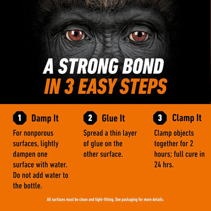 Gorilla Original Glue, Waterproof Polyurethane, Brown, 8 oz
