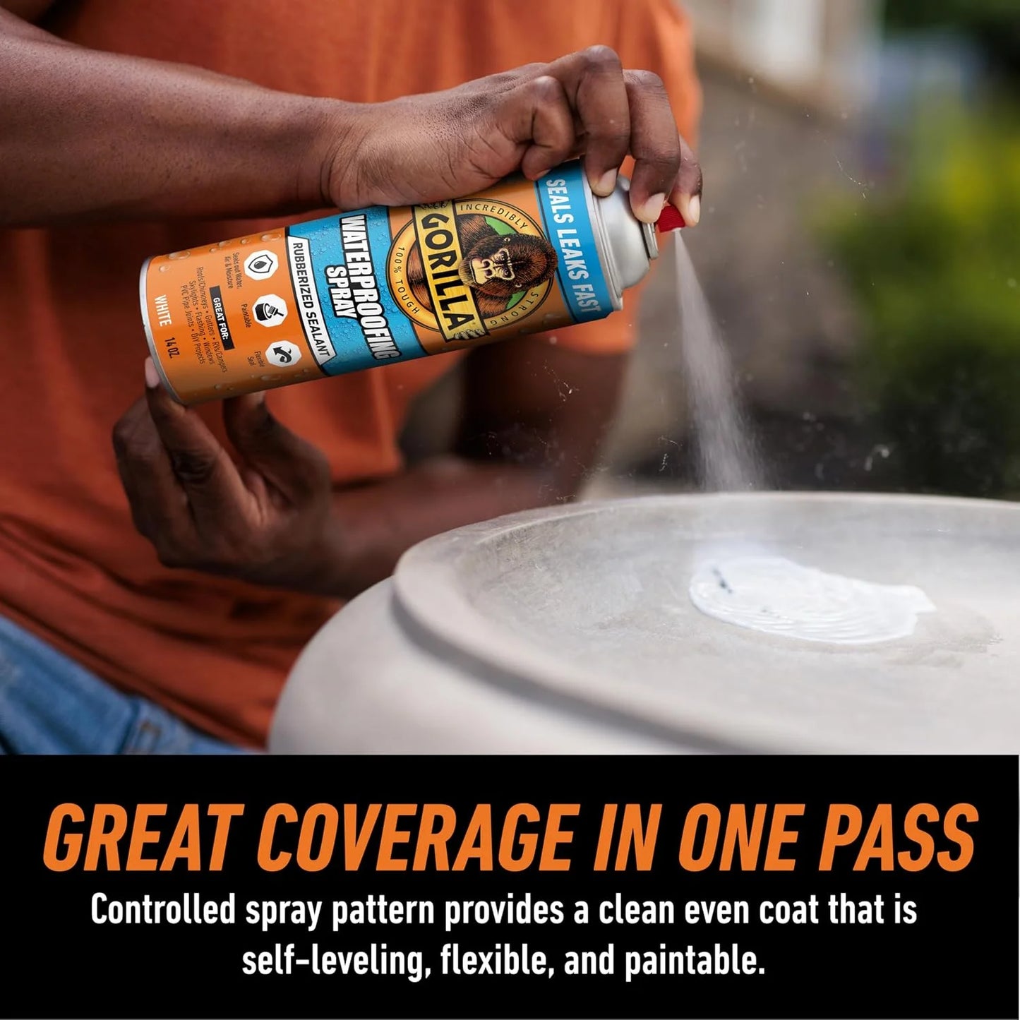 Gorilla Waterproofing Spray, Clear, 14 oz, 2-Pack, Flexible Sealant