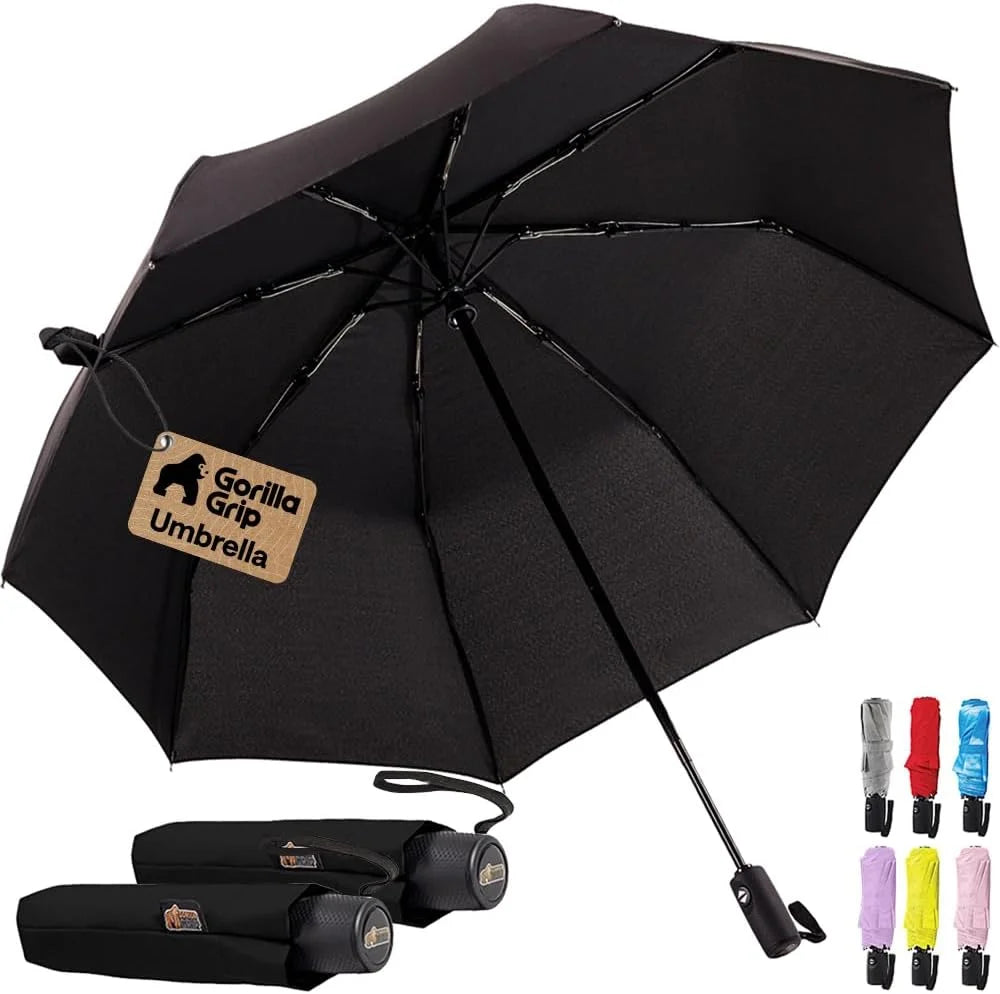 GORILLA GRIP Compact Travel Size Umbrella for Rain, Cats and Dogs