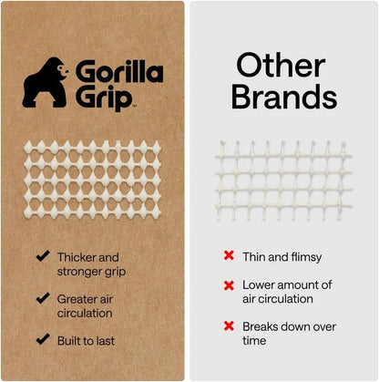 GORILLA GRIP® Slip Resistant Rug Pads for Hardwood Floor, 4x4 Cream