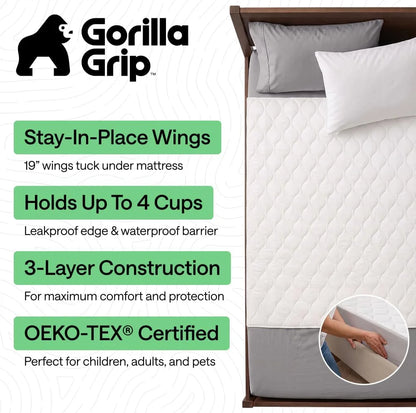 GORILLA GRIP Washable Reusable Underpads, 52x34 White