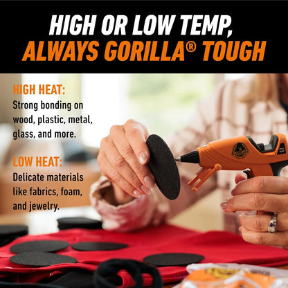 Gorilla Mini Hot Glue Gun Kit, Dual Temp, Includes 30 Sticks